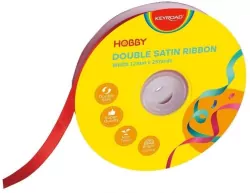 Wstążka podwójna satynowa czerwona 12mmx22,86m