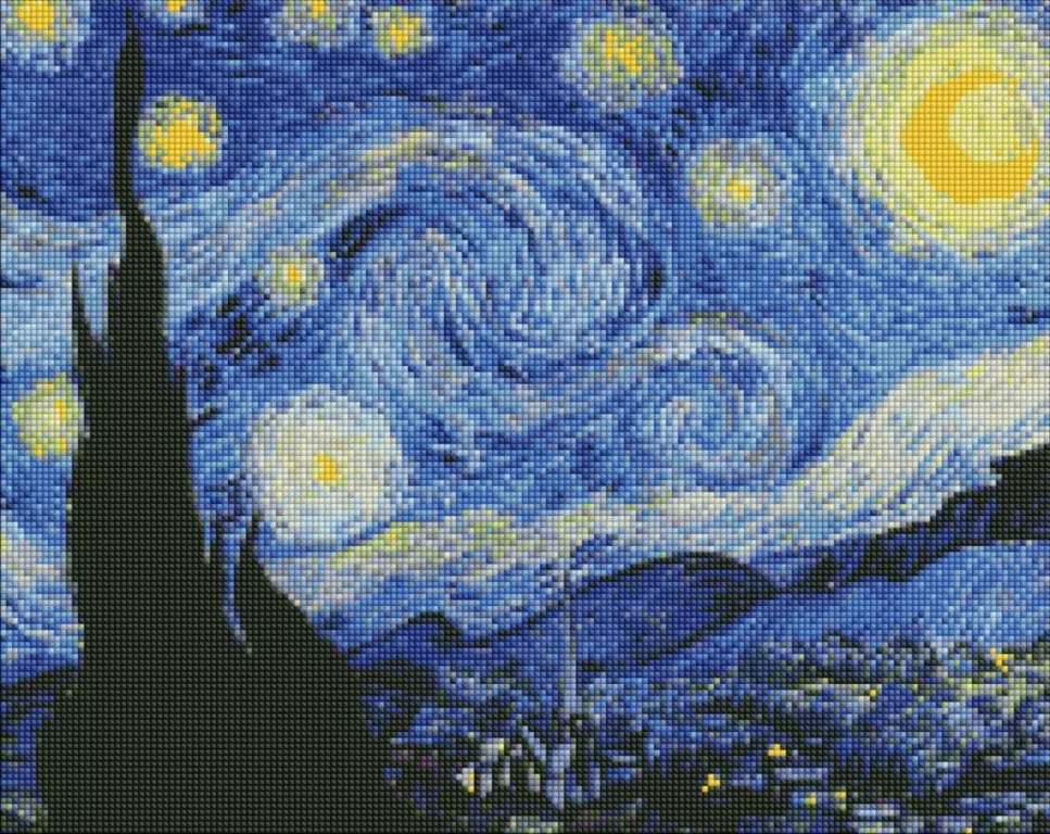 Diamentowa mozaika - Gwiaździsta noc 40x50cm - tantis.pl