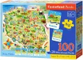 Mapa Polski. Puzzle edukacyjne 100 + Quiz 28 elementów - tantis.pl