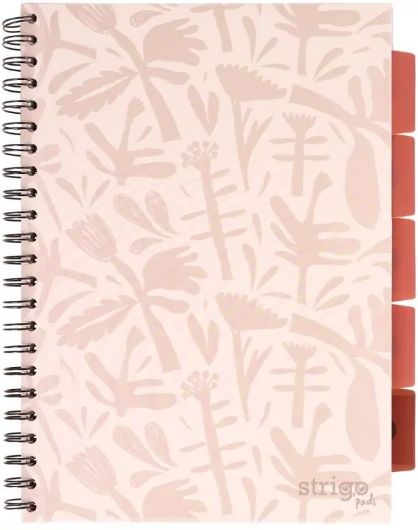 Kołozeszyt Pads A4/100K kratka Floral beżowy - tantis.pl