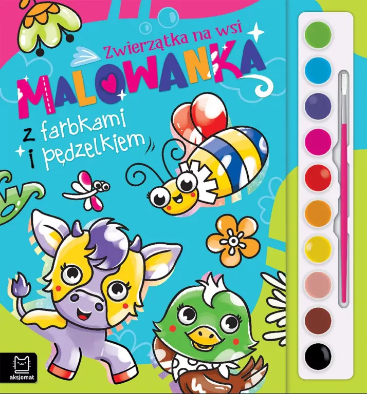 Malowanka z farbkami i pędzelkiem. Zwierzątka - tantis.pl