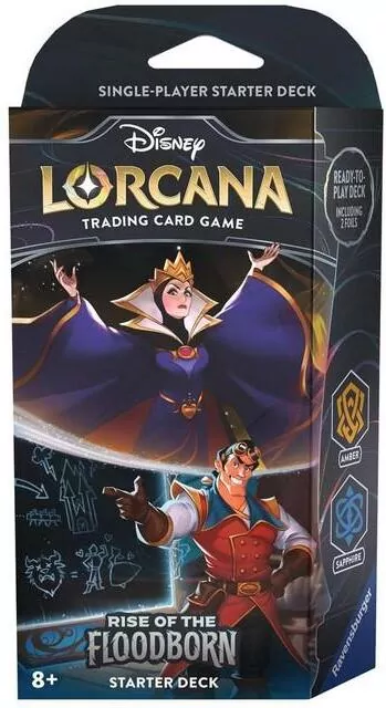 Disney Lorcana Rise of the Floodborn: Amber & Sapphire Starter Deck - tantis.pl