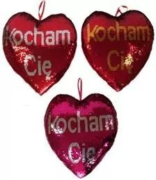 Serce cekinowe 45cm "Kocham Cię" 3 kolory 156082 - tantis.pl
