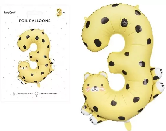 Balon foliowy 3. Gepard, 68x98cm - tantis.pl