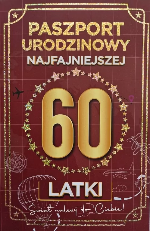 Karnet Urodziny 60 Nowy paszport damskie - tantis.pl