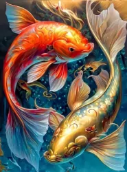 Diamentowa Mozaika Ryby dwa karpie NO-2000143