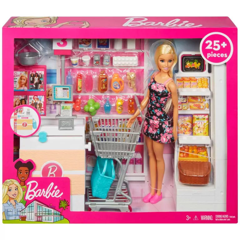 Barbie® Supermarket Zestaw do zabawy + Lalka - tantis.pl