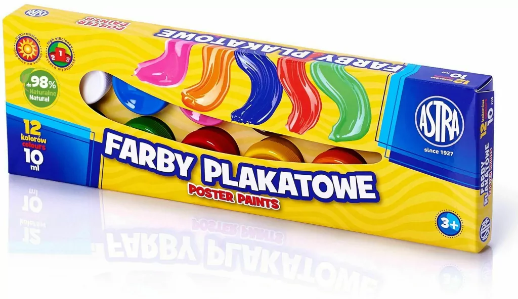 Farby plakatowe 12 kolorów - tantis.pl
