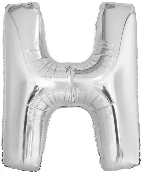 Balon foliowy litera H srebrna 67x86cm - tantis.pl