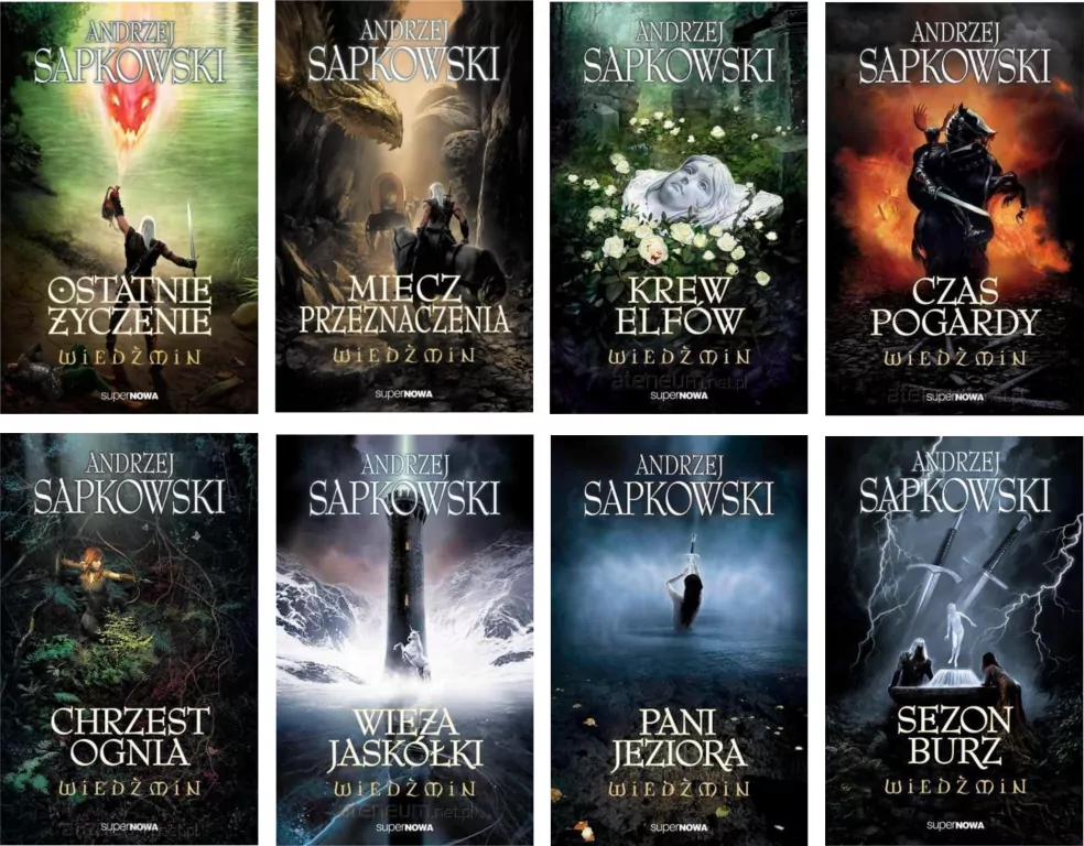 Pakiet Wiedźmin: Ostatnie życzenie / Miecz przeznaczenia / Krew elfów / Czas pogardy / Chrzest ognia / Wieża Jaskółki / Pani Jeziora / Sezon burz. Tom 1-8 - tantis.pl