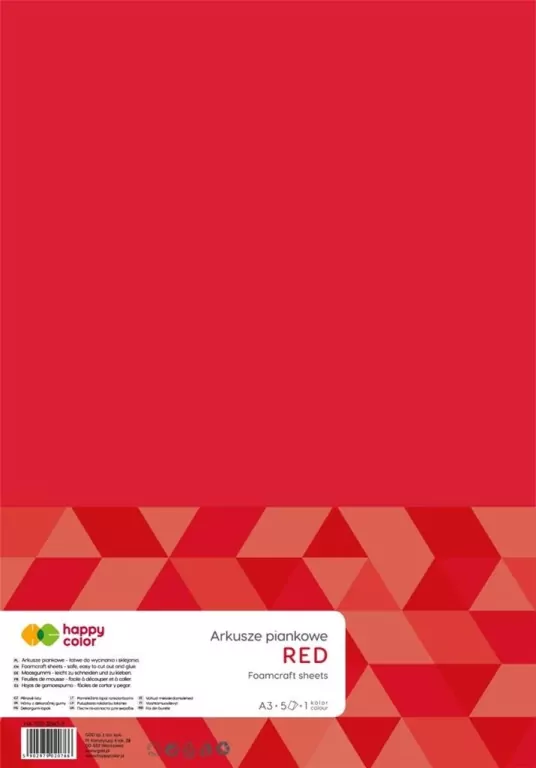 Arkusze piankowe A3 czerwony HAPPY COLOR - tantis.pl