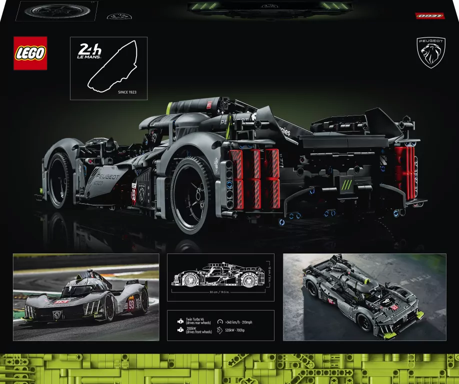 LEGO® Technic. PEUGEOT 9X8 24H Le Mans Hybrid Hypercar. 42156 - tantis.pl