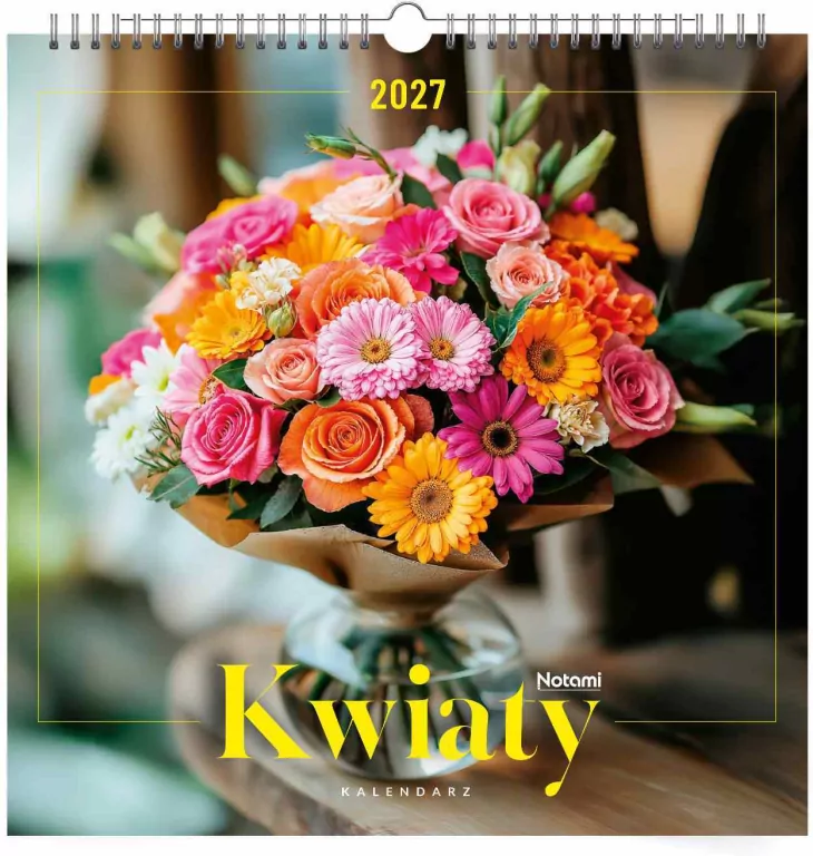 Kalendarz 2027 ścienny Kwiaty 33x33 - tantis.pl