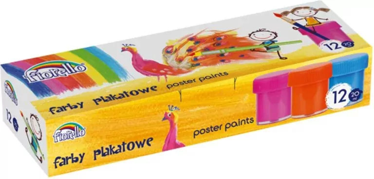 Farby plakatowe 12 kolorów x 20ml. - tantis.pl