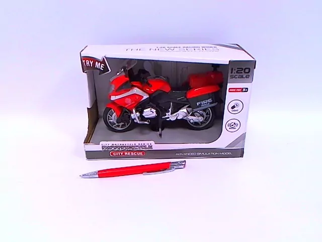 Motocykl Straż 18cm światło, dźwięk 661-012D HIPO - tantis.pl