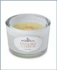 Świeczka sojowa Hinoki Amber biała 170g