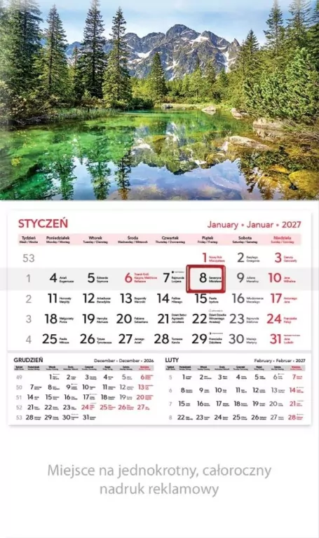 Kalendarz 2027 rodzinny Tatry - tantis.pl