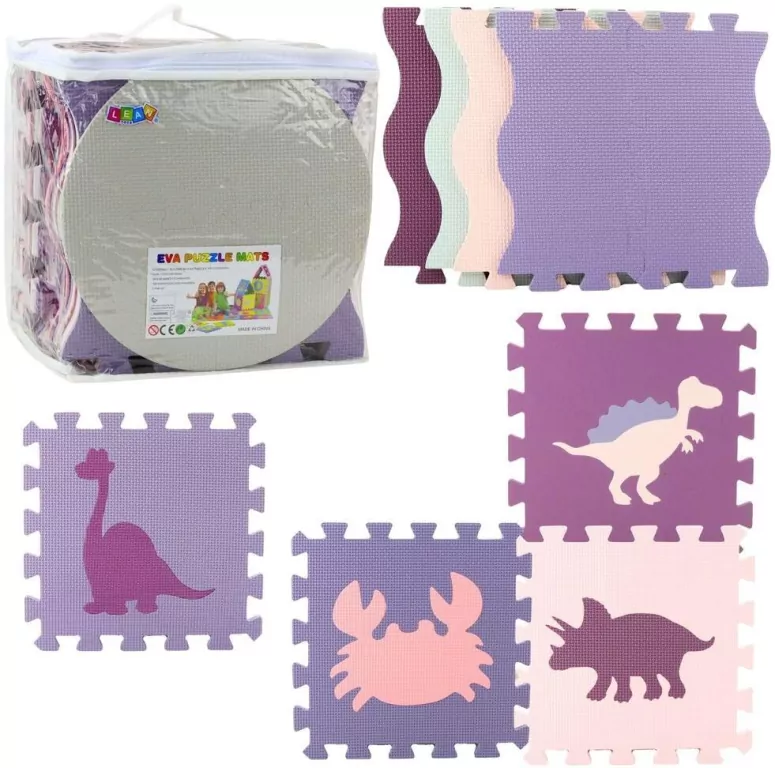 Puzzle mata edukacyjna Pianka EVA róż-fiolet - tantis.pl