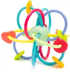 Gryzak silikonowo-plastikowy z grzechotką