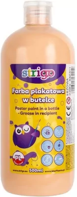 Farba plakatowa w butelce 500ml beżowa STRIGO