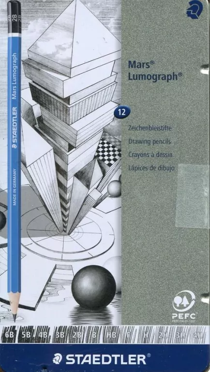 Ołówek. Staedtler Mars Lumograph. 12 grubości - tantis.pl