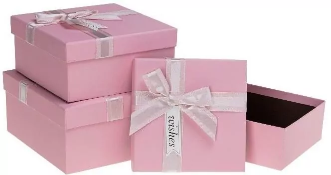 Pudełko prezentowe z kokardą różowy ROZETTE - tantis.pl