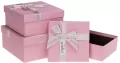 Pudełko prezentowe z kokardą różowy ROZETTE - tantis.pl