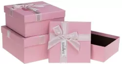 Pudełko prezentowe z kokardą różowy ROZETTE