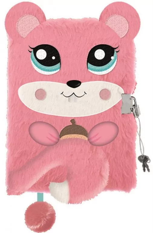 Pamiętnik z kłódką 3D włochacz SQUIRREL A5, 96 kartek - tantis.pl