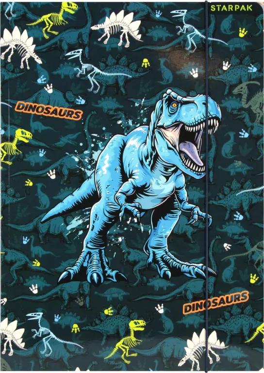Teczka z gumką A4 Dino Glow mix - tantis.pl