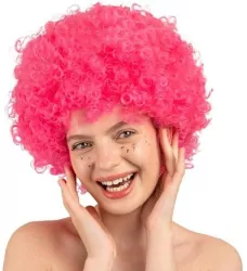 Peruka Afro jasny róż