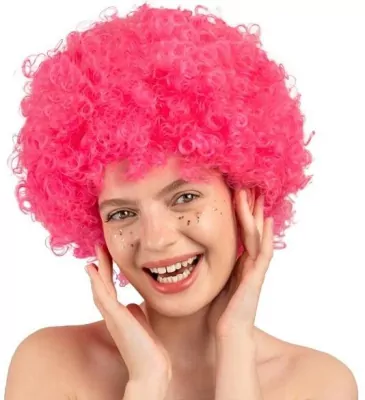 Peruka Afro jasny róż