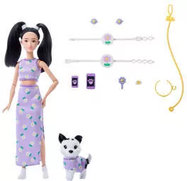 Barbie Jednakowa stylizacja Lalka i piesek Kwiatki - tantis.pl