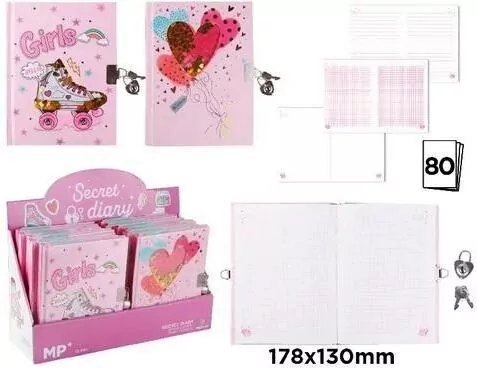 Notes z kłódką 178x130mm Big Dream Girls MIX - tantis.pl
