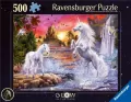 Puzzle 500 świecące - Jednorożce nad rzeką - tantis.pl