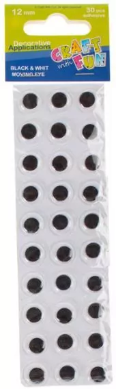 Ozdoba dekoracyjna oczy samoprzylepne 12mm 30 - tantis.pl