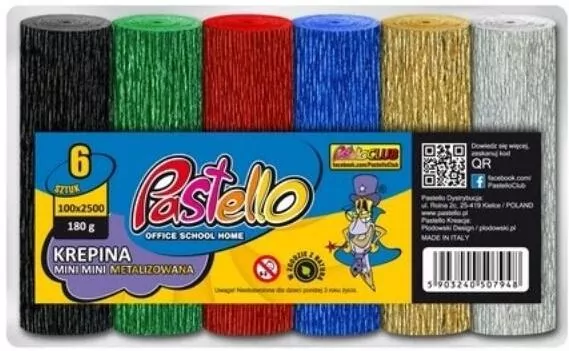Krepina mini 10x250cm 180g metal. pastel - tantis.pl