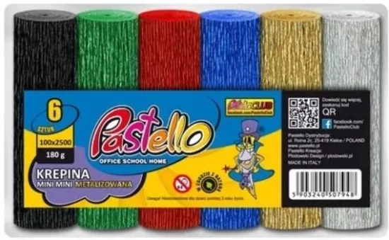 Krepina mini 10x250cm 180g metal. pastel