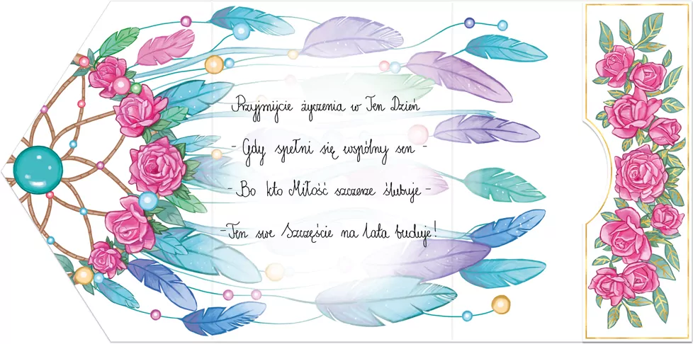 Karnet A5 ślub łapacz snów pionowy z kieszonką - tantis.pl