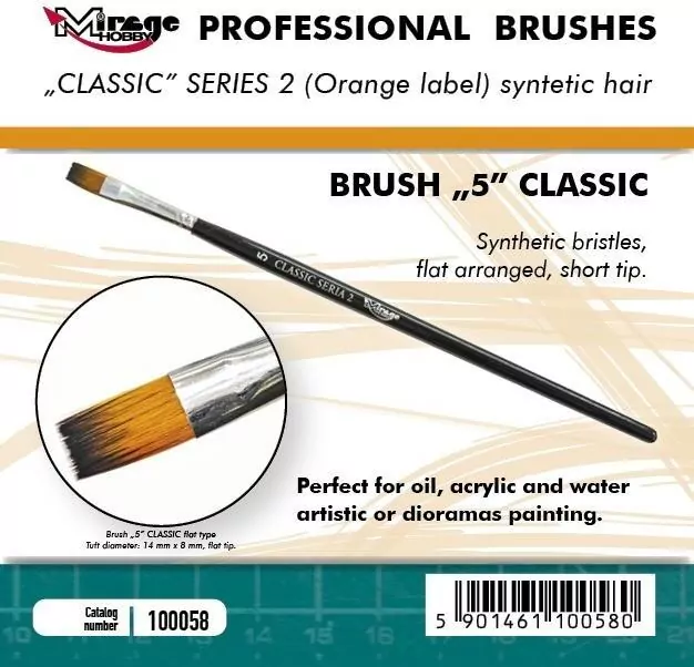 Pędzelek płaski high quality classic rozm 5 - tantis.pl