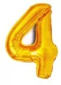 Balon foliowy, złoty. Cyfra 4 - tantis.pl