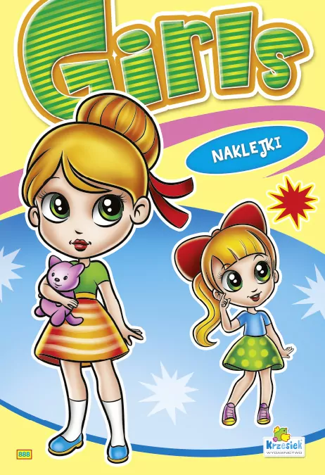 Kolorowanka z naklejkami. Girls. Dziewczynka z kotkiem - tantis.pl