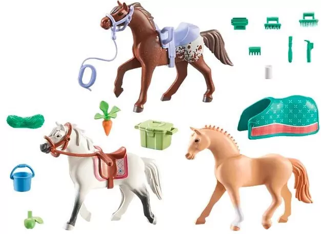 3 konie: Morgan, Quarter Horse i Angloarab Shagya. World of Horses 71356 - tantis.pl