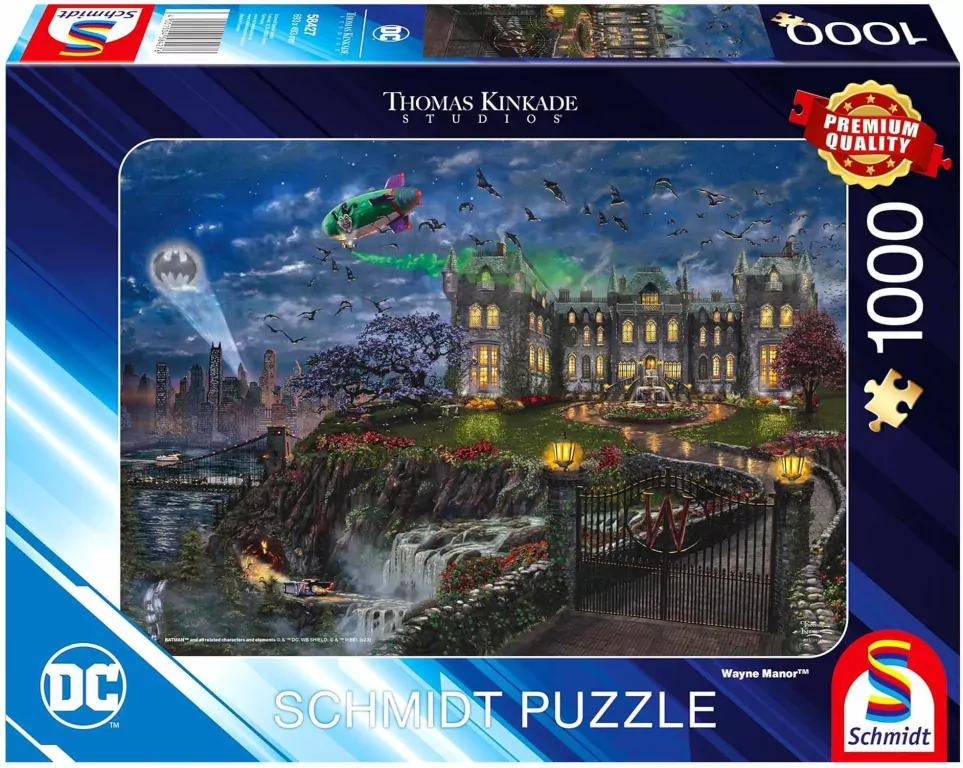 Puzzle 1000 PQ T.Kinkade Batman Rezydencja Bruce'a Wayne'a 113551 - tantis.pl