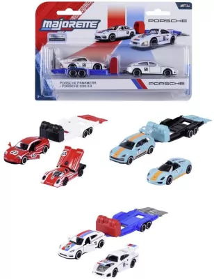 Majorette Porsche z przyczepami MIX