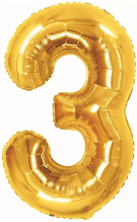 Balon foliowy B&C 3 Royal gold 85cm - tantis.pl
