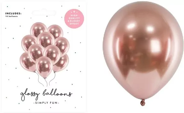 Balony Glossy różowe złoto 30cm - tantis.pl