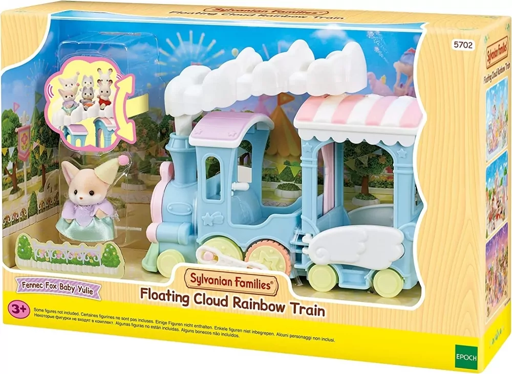Tęczowy pociąg z płynąca chmurką. Sylvanian Families - tantis.pl