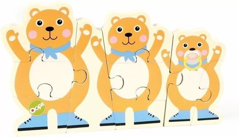 Puzzle dwustronne drewniane Miś - tantis.pl