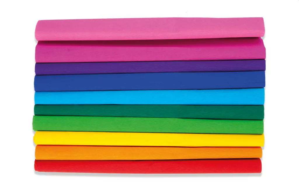 Bibuła marszczona 25X200cm. Tęcza - mix 10 kolorów - tantis.pl